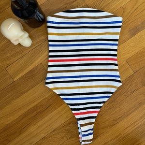 UO Striped Strapless Bodysuit